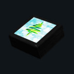Caja De Regalo Blue Christmas Tree acucolor Regalo Box<br><div class="desc">Árbol de acuarela de arte abstracto verde. Ilustraciones originales acuarela Navidades divertidos.</div>