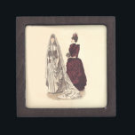 Caja De Regalo Boda antiguo<br><div class="desc">Este hermoso ilustracion boda es de 1800,  mostrando a una novia y a su dama de honor preparándose para el boda.</div>