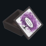 Caja De Regalo Boda de árbol de hojas de corazón púrpura forestal<br><div class="desc">Boda de árbol de hojas de corazón púrpura forestal</div>