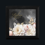 Caja De Regalo Boda de teatro floral dama de honor Carbón ID1022<br><div class="desc">Esta suite boda, con sus frondosas y espectaculares flores de color blanco cremoso a rosa rubor, sus toques dorados y sus hermosos fondos de color gris carbón vegetal, crea una atmósfera elegante y romántica, que da un toque de lo que los clientes pueden esperar en su gran día. Este diseño...</div>