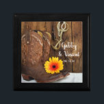 Caja De Regalo Boots de vaquero, caballo de margarita, Boda occid<br><div class="desc">Un Cowboy Boots personalizado, Daisy y Horse Bit Country Wedding Box hace un regalo único para los recién casados o un regalo de agradecimiento para sus bodas asistentes, damas de novia y fiesta de novias. Esta rústica caja de regalo de boda ecuestre personalizado presenta una pintoresca fotografía floral realzada digitalmente...</div>
