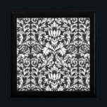 Caja De Regalo Brocade Lace de Damasco Blanco Negro<br><div class="desc">Un antiguo brocado de damascos de los años 1800,  es un clásico patrón complejo en blanco y negro. Los patrones de Damasco son conocidos por los patrones intrincados y reversibles del material tejido,  y son valorados por su ornalidad. (Este diseño es una reproducción fotográfica de tela adamascada)</div>