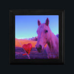 Caja De Regalo Caballo marrón y corazón rojo<br><div class="desc">Caballo marrón y corazón rojo Foto de Sandy Closs. bodas,  corazón,  corazones,  caballos,  caballos,  ponis,  ponis,  amor,  valentina,  el día de San Valentín, </div>