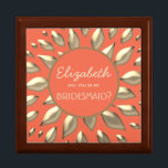 Caja De Regalo Casilla de propuesta de Coral Gold Bridesmaid<br><div class="desc">Caja de propuestas sencilla,  moderna,  elegante,  con corales de la Bridesmaid con ornamento abstracto en forma de dorado falso. La elección perfecta para los bodas de verano contemporáneos.</div>