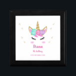 Caja De Regalo chica de 4 años de unicornio<br><div class="desc">Cute unicornio caja de regalo de cuarto cumpleaños chica</div>