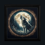 Caja De Regalo Clásico, lobo vintage y luna<br><div class="desc">... </div>