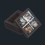 Caja De Regalo Collage de fotos familiar Personalizado Keepsake H<br><div class="desc">Caja personalizada de mantenimiento familiar con 4 fotos de su familia organizadas en un collage cuadrado de fotos de cuadrícula y un hermoso guión escrito a mano que deletrea HOME. ¡Un gran regalo para mamá,  papá,  familia,  amigos,  padres y abuelos!</div>