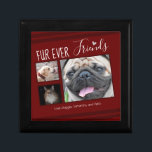 Caja De Regalo Collage de fotos Mascota de Forever Friends<br><div class="desc">Para el amante de las mascotas en su vida,  esta plantilla de caja de keepsake fácil de usar es una opción de collage de 3 fotos. Todo el texto es ajustable. El diseño también se puede cambiar con el personalizar más opciones. Acento cardíaco dibujado a mano.</div>