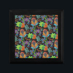 Caja De Regalo Coloridas Cuentas De Vidrio Tienen Un Diseño Flora<br><div class="desc">Las elegantes y coloridas cuentas de cristal lucen un diseño floral retro. Esta es una imagen/gráfico de perlas de vidrio.</div>