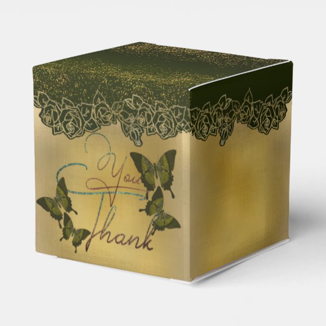 Caja de regalo con agradecimiento con mariposas (Reverso Costado)