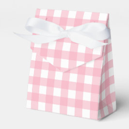 Caja de regalo con cuadros de gingham rosa para fi