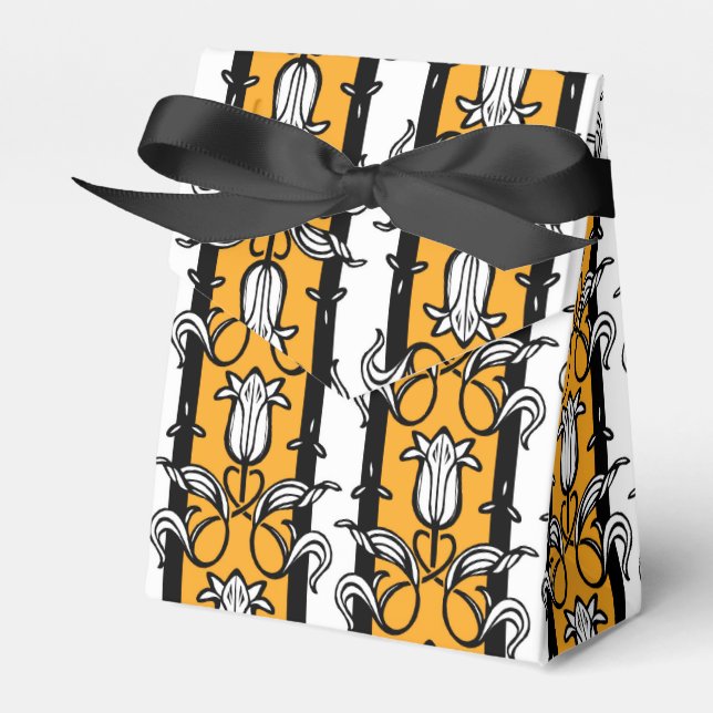Caja de regalo con estampado blanco negro amarillo (Front Side)