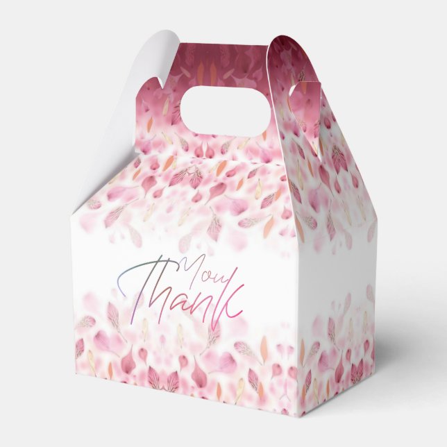 Caja de regalo con hojas de flores con gracias (Front Side)