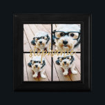 Caja De Regalo Crear su propio Collage de fotos de 4 - Nombre del<br><div class="desc">Usa hasta cuatro fotos cuadradas o selfie para crear un regalo único y personal. O puedes mantener al cachorro hipster y hacer un keepsake de moda. Si necesita ajustar las imágenes,  haga clic en la herramienta personalizar para realizar cambios.</div>