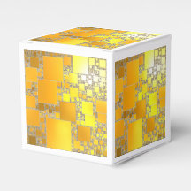 Caja de regalo cuadrada amarilla y Naranja