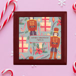 Caja De Regalo Cute Nutcracker Christmas Pattern Custom Nmae<br><div class="desc">Cute Nutcracker Pattern,  Blue Pink and Red,  Custom name for Merry Christmas Gift</div>