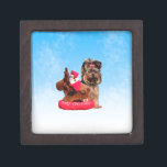 Caja De Regalo Cute Yorkshire Terrier Merry Christmas<br><div class="desc">Cute Yorkshire Terrier Merry Christmas</div>