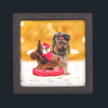 Caja De Regalo Cute Yorkshire Terrier Merry Christmas<br><div class="desc">Cute Yorkshire Terrier Merry Christmas</div>