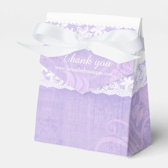 Caja de regalo de agradecimiento por encaje blanco (Front Side)