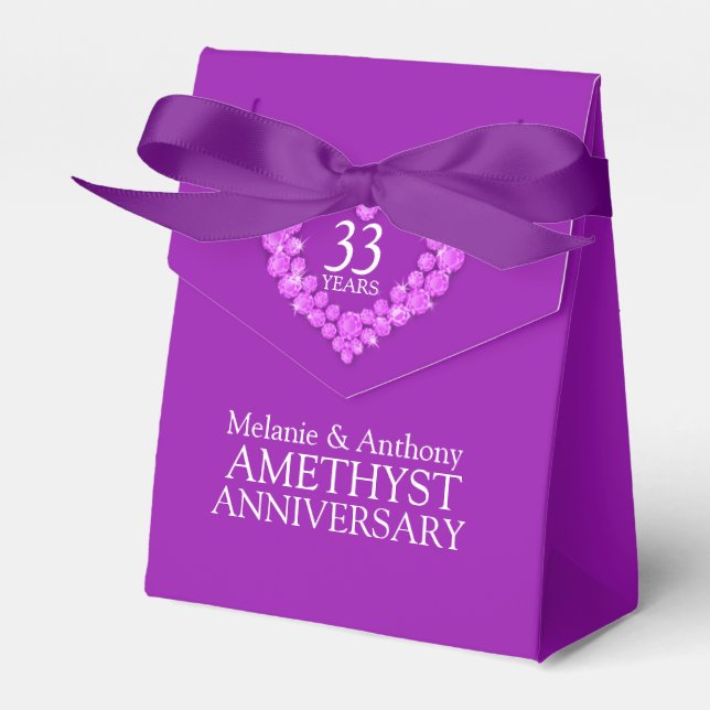 Caja de regalo de Amethyst boda heart 33 años (Front Side)