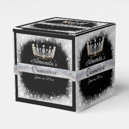 Caja de regalo de corona de plata y dorado para Qu