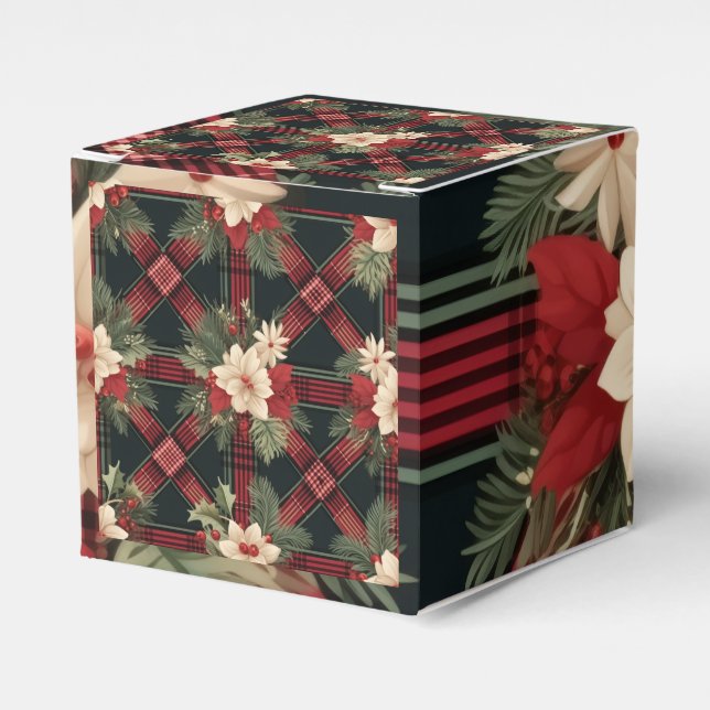 Caja de regalo de cubo rojo y gris oprimido (Costado Anverso)