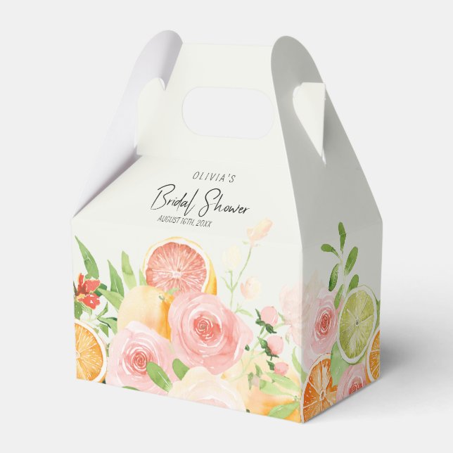Caja de regalo de ducha nupcial floral cítrica (Front Side)
