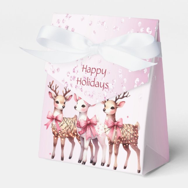 Caja de regalo de feriado de ciervos navidades (Front Side)