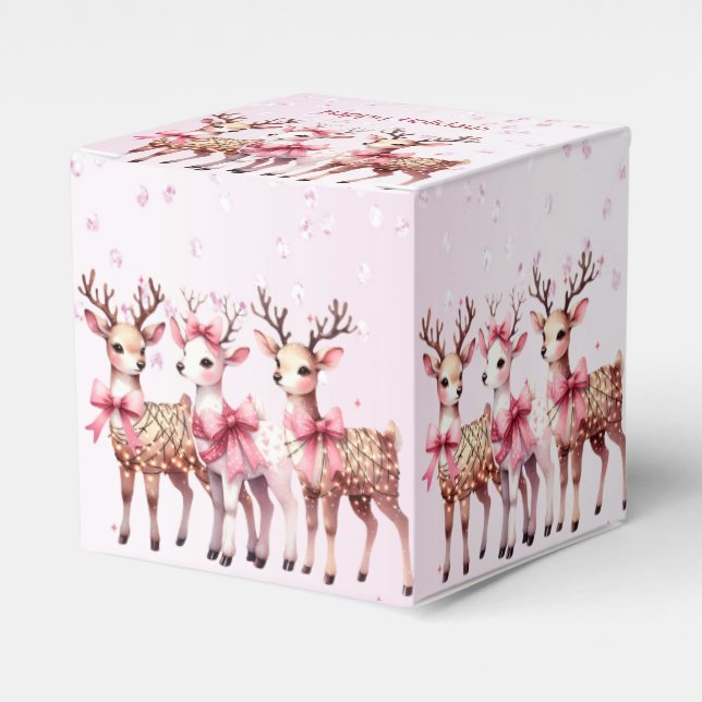 Caja de regalo de feriado de ciervos navidades (Costado Anverso)