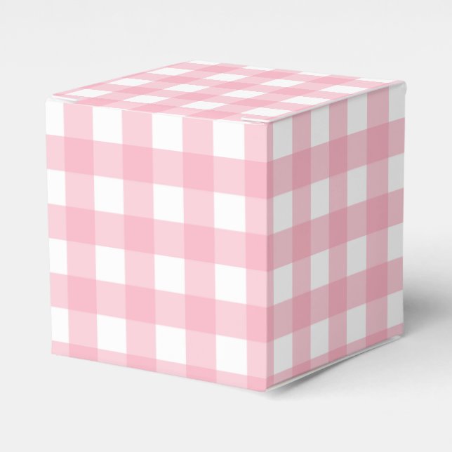 Caja de regalo de fiesta con cuadros de gingham ro (Costado Anverso)