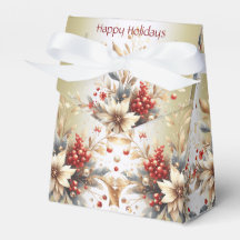 Caja de regalo de flores de vacaciones modernas