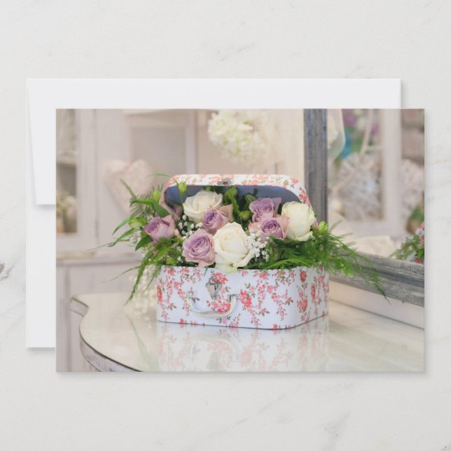 Caja de regalo de flores vintage Invitación (Anverso)