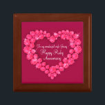 Caja de regalo de la esposa del boda del ruby del<br><div class="desc">caja de regalo de trinket de efecto gráfico de ruby de bonito. Perfecto para mostrar un regalo especial para su esposa en un aniversario de rubí u otra ocasión especial. La caja de regalo dice: "A mi maravillosa esposa Jenny. Feliz Aniversario de Ruby", o puede ser personalizado con tus propias...</div>