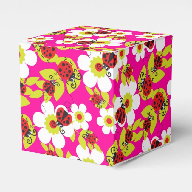 Caja de regalo de los niños con patrón rosa rojo p (Costado Anverso)
