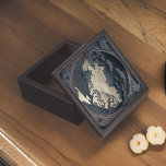Caja de regalo de madera gris enmarcada en 3D para<br><div class="desc">Una elegante caja de regalo que representa un paisaje chino 3D enmarcado en tonos grises.</div>