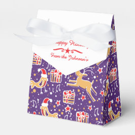 Caja de regalo de Navidades rojos púrpura de aves 