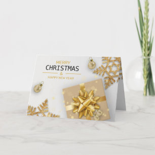 Caja de regalo de oro Navidades Bolas Tarjeta de c