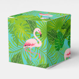Caja de regalo de palma tropical Flamingo