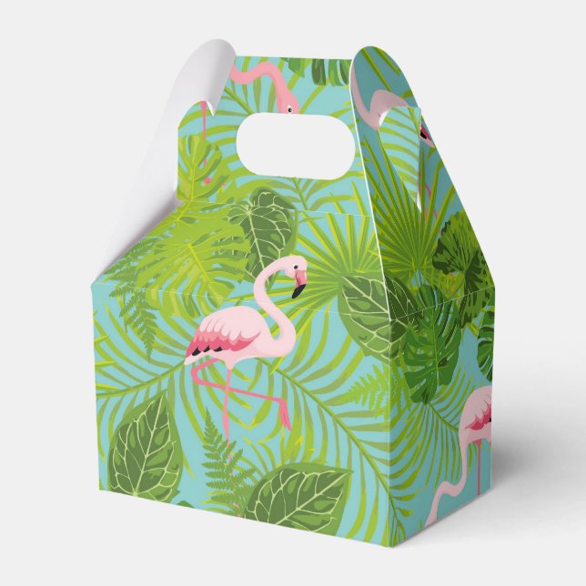 Caja de regalo de palma tropical Flamingo (Front Side)