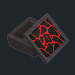 Caja de regalo de patrón de jirafa abstracta en bl<br><div class="desc">Patrón de jirafa abstracta en negro y rojo,  diseño moderno de impresión animal. Monograma opcional.</div>