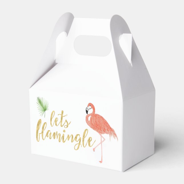 Caja de regalo de Personalizado Flamingo - Gable (Front Side)