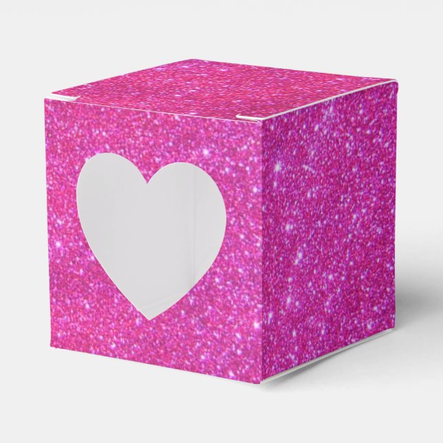 Caja de Regalo de Pink Heart Girly Purpurina 2 (Anverso)