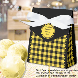 Caja de regalo de tela de cuadros de Búfalo -Negro