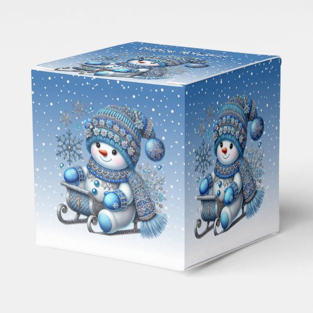 Caja de regalo de vacaciones de Navidades de Snowm (Costado Anverso)