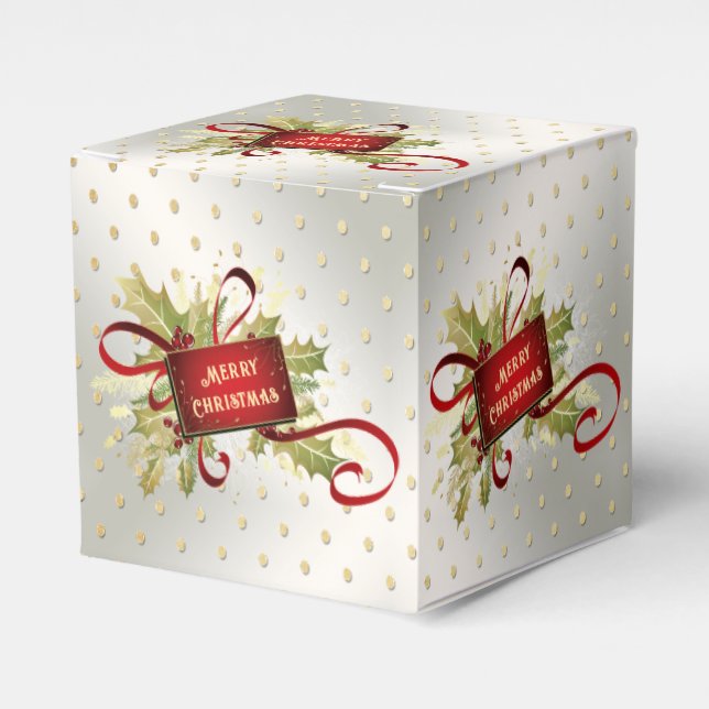 Caja de regalo de vacaciones de Navidades rojos mo (Costado Anverso)