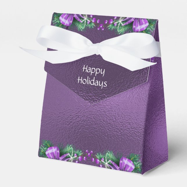 Caja de regalo de vacaciones Purple Bow (Front Side)