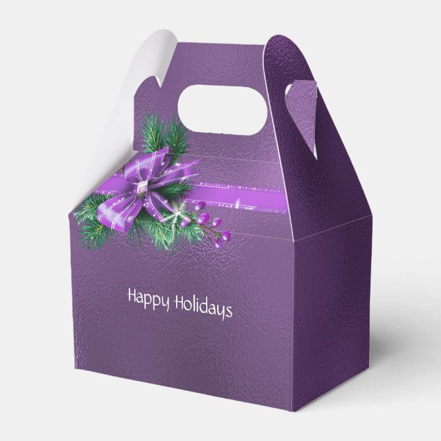 Caja de regalo de vacaciones Purple Bow (Front Side)