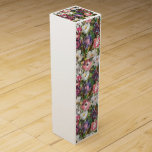 Caja de regalo de vino color de flor de papel rosa<br><div class="desc">Collage de flor de papel rosa Caja de regalo de vino de Willowcatdesign</div>