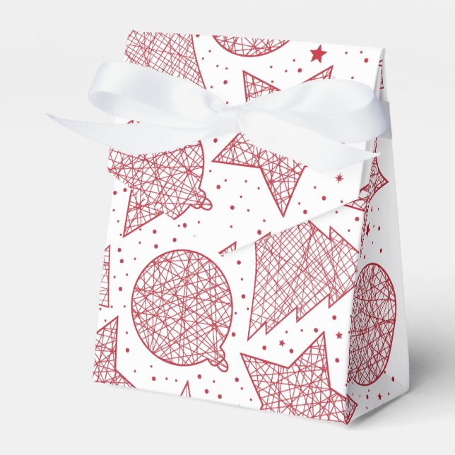 Caja de regalo del patrón de Navidades rojos y bla (Front Side)