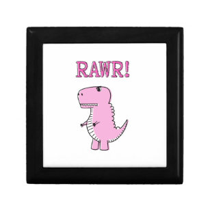 Caja De Regalo Dinosaurio T-Rex, Personalizado Rosa Cuto Y Enojad